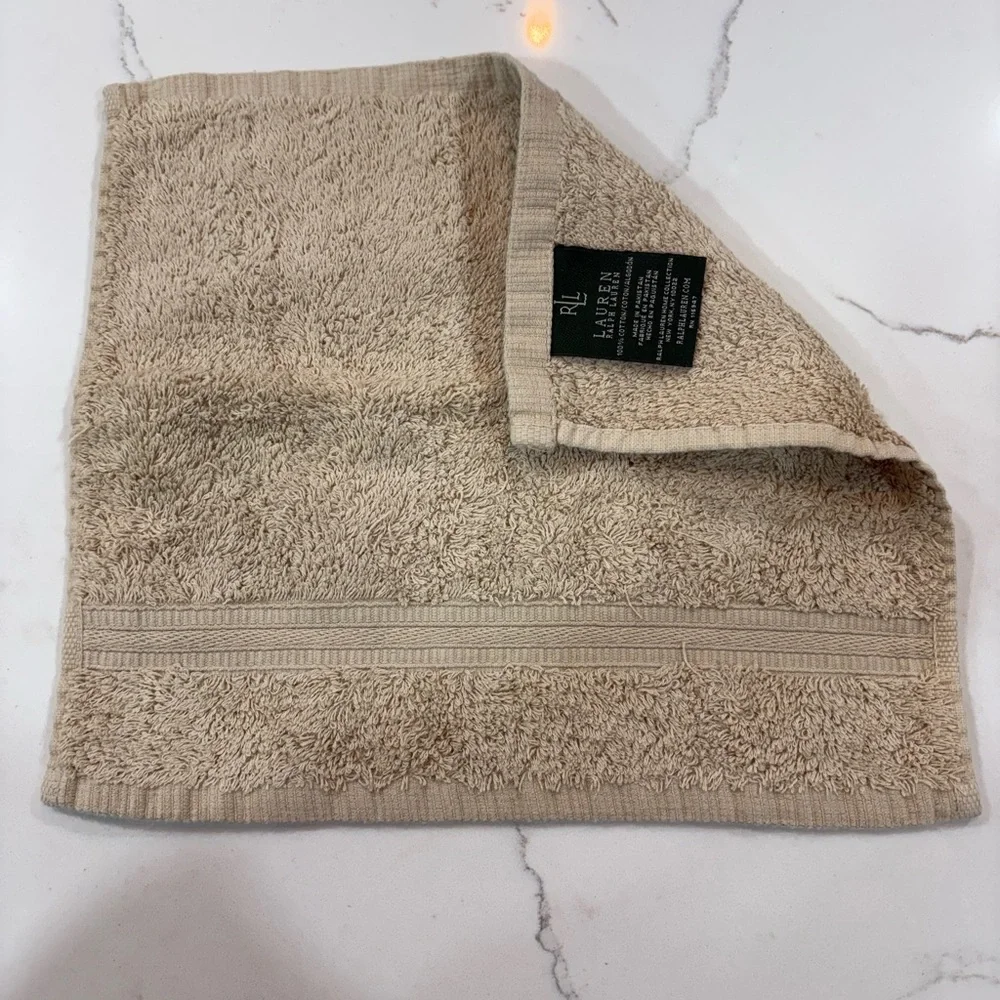 Ralph Lauren & Calvin Klein Wash Cloth Towels in Gray, Tan, Cream